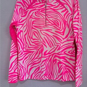 Tail Pink and White Zebra Print Long Sleeve Top